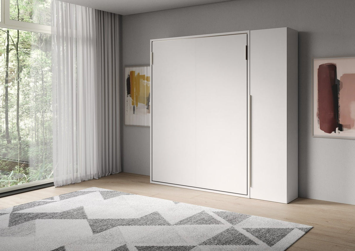 Letto a Scomparsa Verticale Alcova Bianco con Armadio 1 Anta – Salvaspazio | ALCOVA - JoyShop Materassi 3