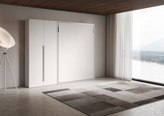 Letto a Scomparsa Verticale Alcova Bianco con Armadio 2 Ante – Salvaspazio | ALCOVA - JoyShop Materassi 1