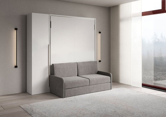 Letto a Scomparsa Verticale Alcova Bianco con Divano e Armadio 1 Anta – Salvaspazio | ALCOVA - JoyShop Materassi 1