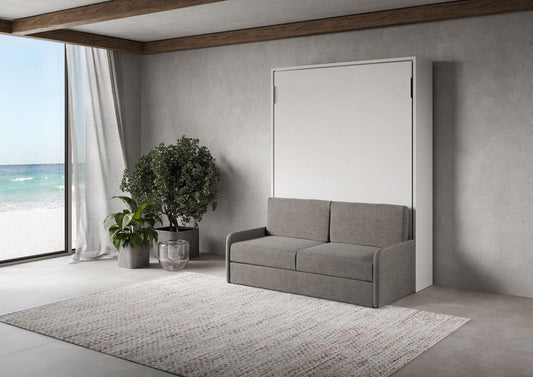 Letto a Scomparsa Verticale Alcova Bianco con Divano – Salvaspazio | ALCOVA - JoyShop Materassi 1