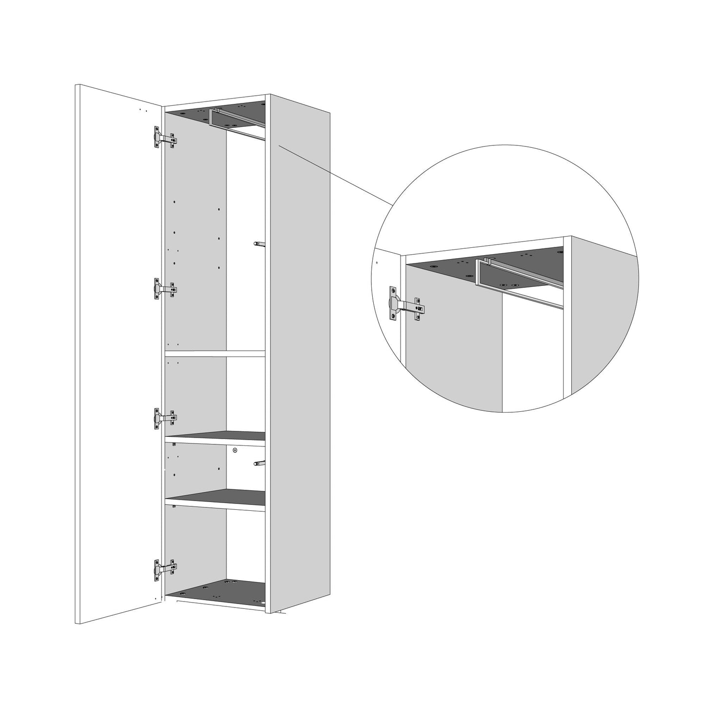 Letto a Scomparsa Verticale Vertika Bianco Frassino con Colonna – Salvaspazio | VERTIKA - JoyShop Materassi 5
