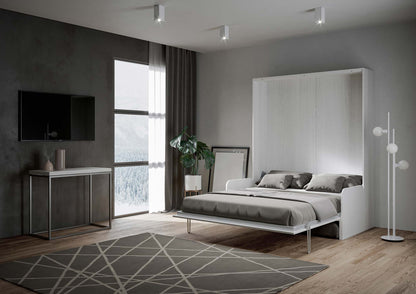 Letto a Scomparsa Verticale Vertika Bianco Frassino con Divano – Salvaspazio | VERTIKA - JoyShop Materassi 4