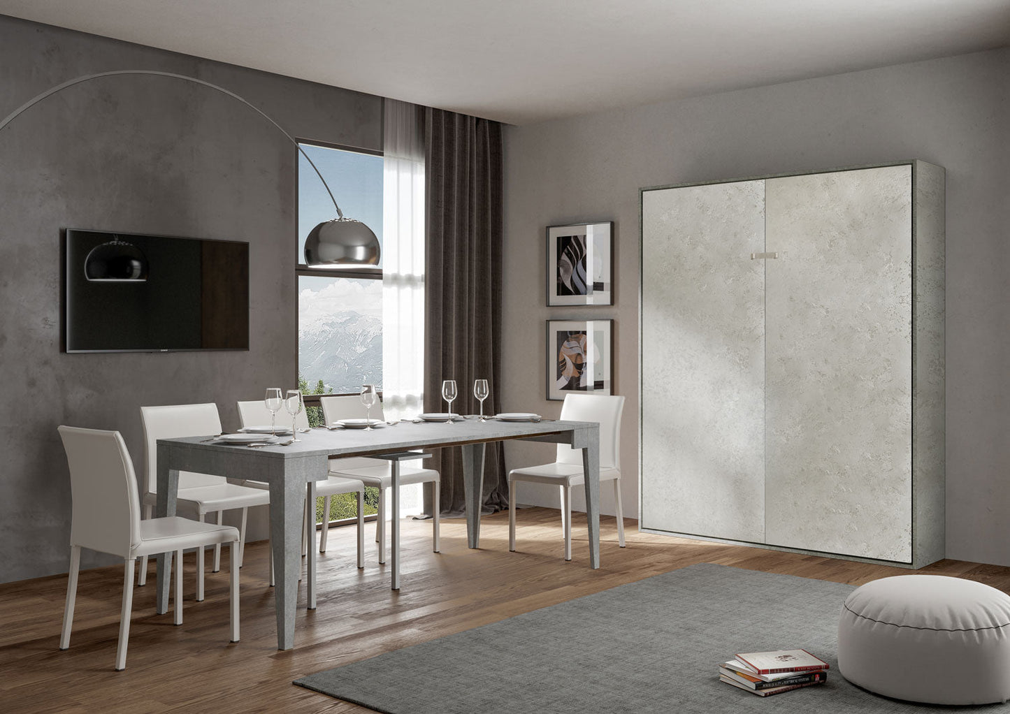 Letto a Scomparsa Verticale Vertika Cashmere – Ribaltabile a Muro Salvaspazio | VERTIKA - 140 (francese) - JoyShop Materassi