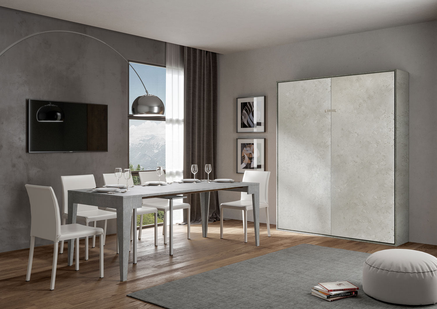 Letto a Scomparsa Verticale Vertika Cashmere – Ribaltabile a Muro Salvaspazio | VERTIKA - 140 (francese) - JoyShop Materassi