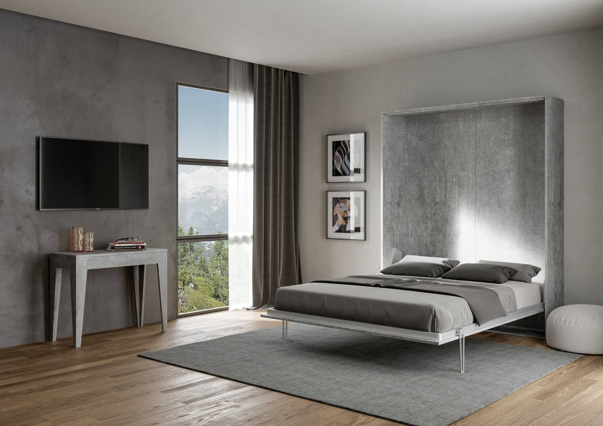 Letto a Scomparsa Verticale Vertika Cemento – Matrimoniale Ribaltabile a Muro | VERTIKA - JoyShop Materassi 2