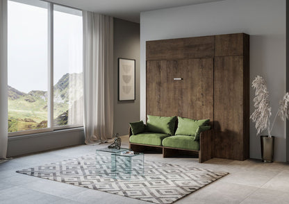 Letto a Scomparsa Verticale Vertika Noce con Divano e Mobili – Salvaspazio | VERTIKA - JoyShop Materassi 3