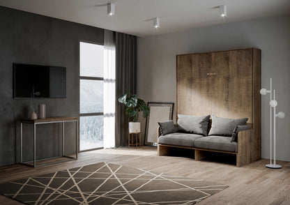 Letto a Scomparsa Verticale Vertika Noce con Divano – Salvaspazio | VERTIKA - JoyShop Materassi 1