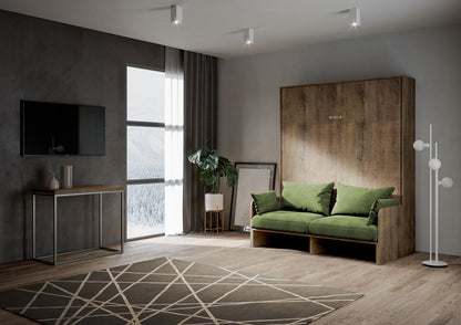 Letto a Scomparsa Verticale Vertika Noce con Divano – Salvaspazio | VERTIKA - JoyShop Materassi 3
