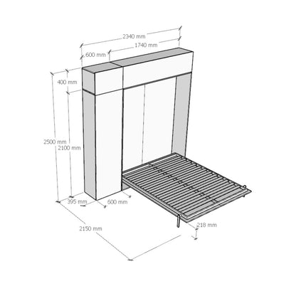 Letto a Scomparsa Verticale Vertika Noce con Mobili – Salvaspazio | VERTIKA - JoyShop Materassi 2