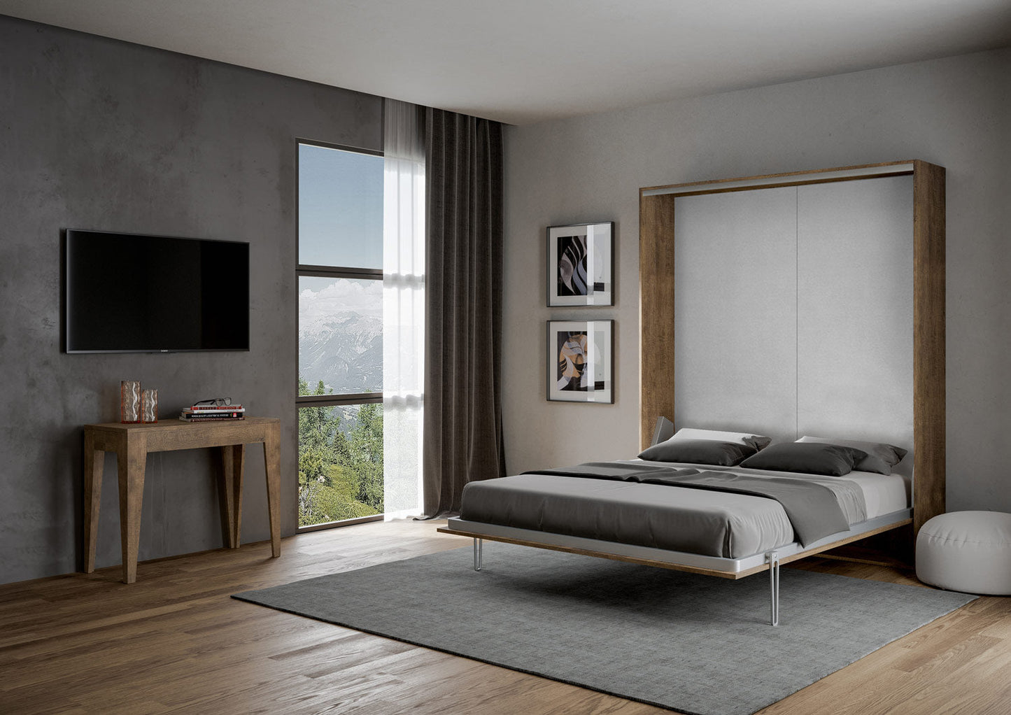 Letto a Scomparsa Verticale Vertika Noce – Ribaltabile a Muro Salvaspazio | VERTIKA - JoyShop Materassi 2