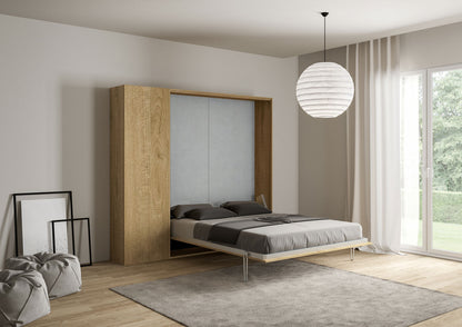 Letto a Scomparsa Verticale Vertika Quercia Natura con Colonna – Salvaspazio | VERTIKA - 160 (matrimoniale) - JoyShop Materassi