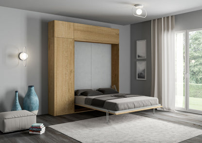 Letto a Scomparsa Verticale Vertika Quercia Natura con Mobili – Salvaspazio | VERTIKA - JoyShop Materassi 2