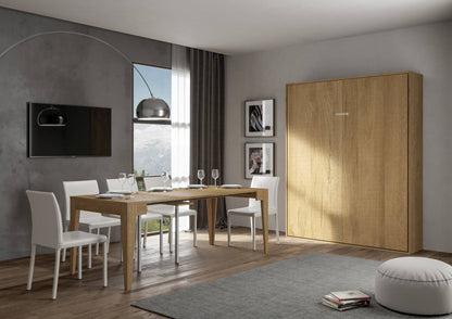 Letto a Scomparsa Verticale Vertika Quercia Natura – Matrimoniale Ribaltabile a Muro | VERTIKA - 160 (matrimoniale) - JoyShop Materassi