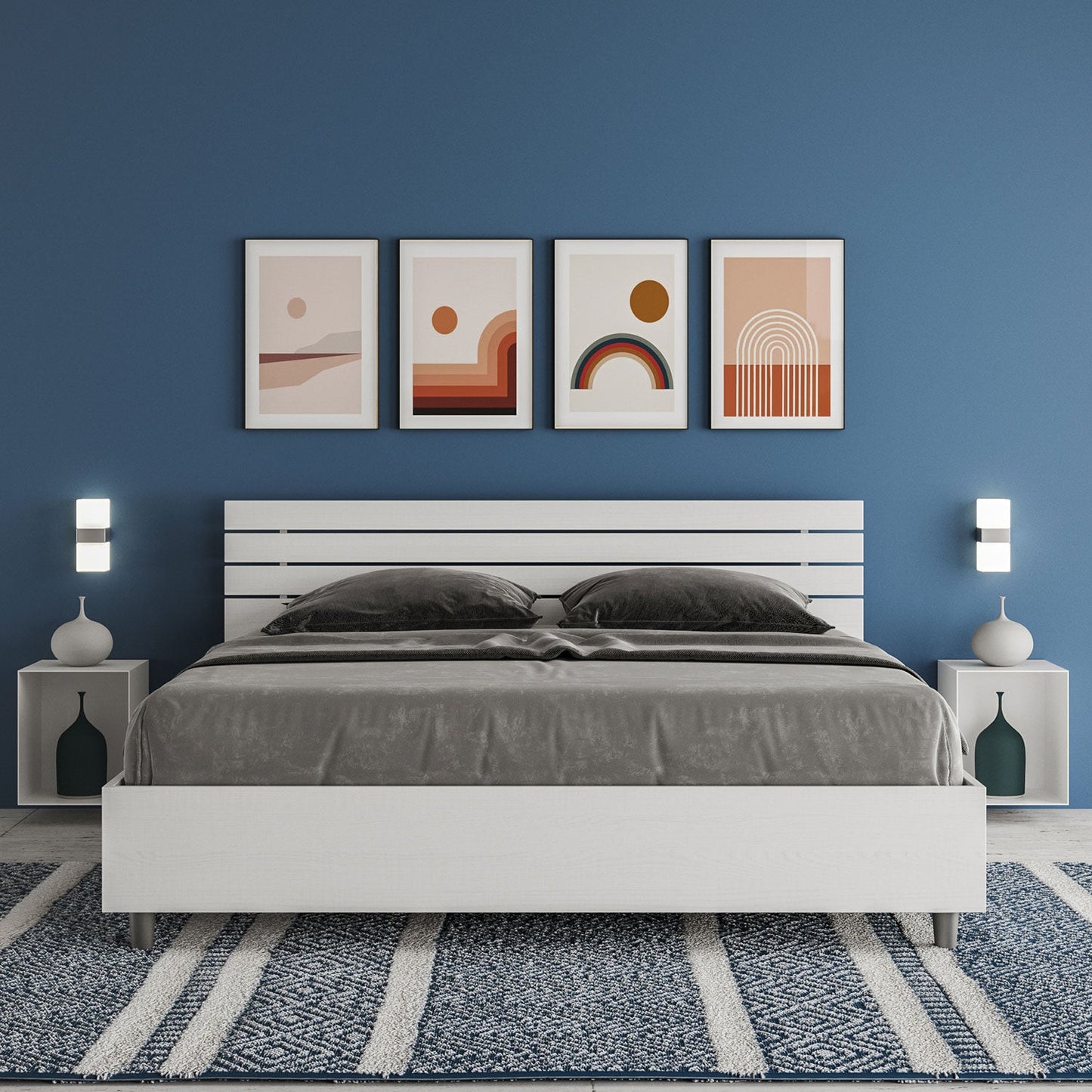 Letto Ancora Bianco Frassino – Nobilitato, Testata a Doghe Dritta o Inclinata - JoyShop Materassi 1