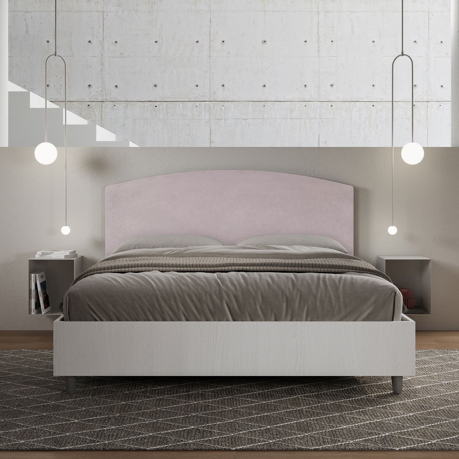 Letto Aurea Glicine - vista frontale quadrata