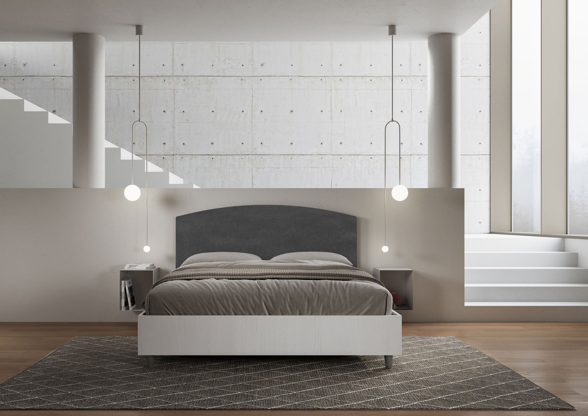 Letto Aurea Grigio - ambientato