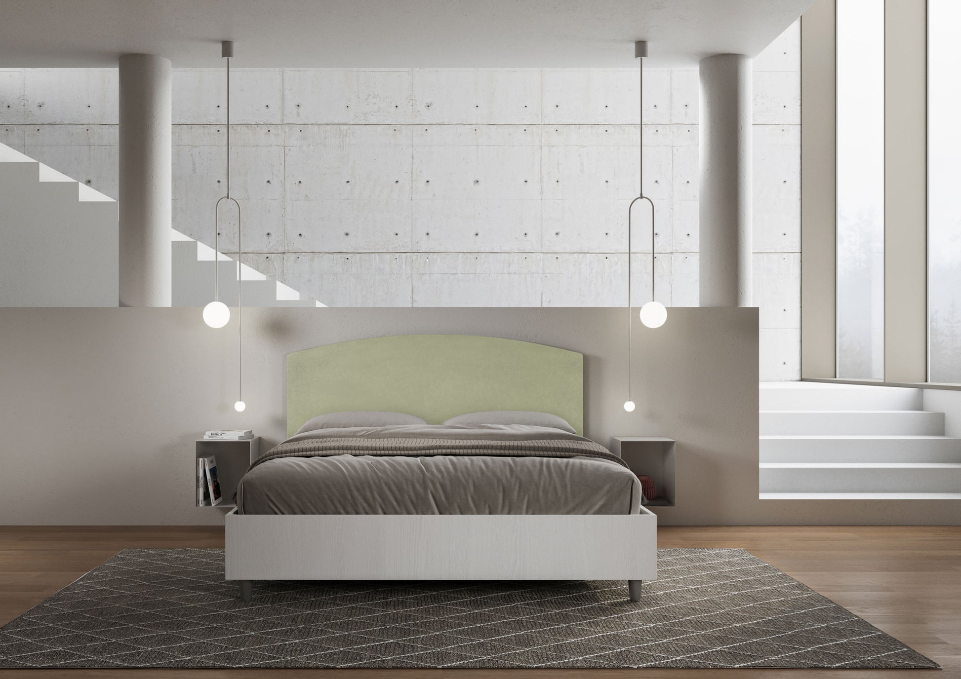 Letto Aurea Tè Verde - ambientato