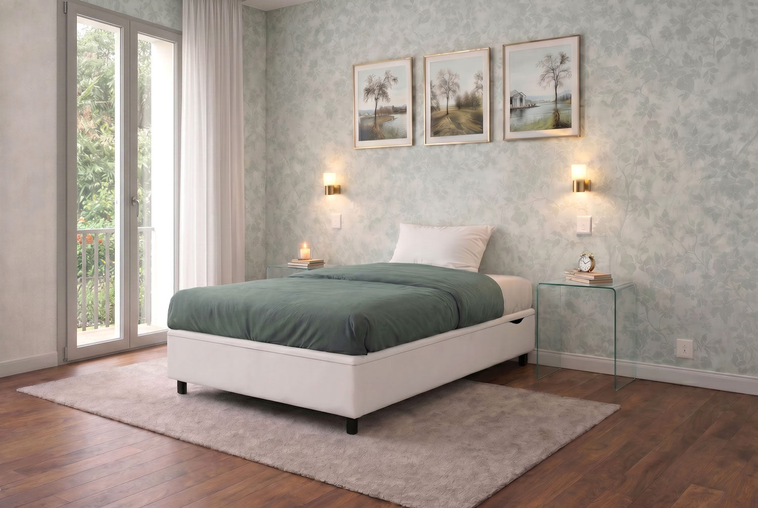 Letto Scrigno Bianco ambientato