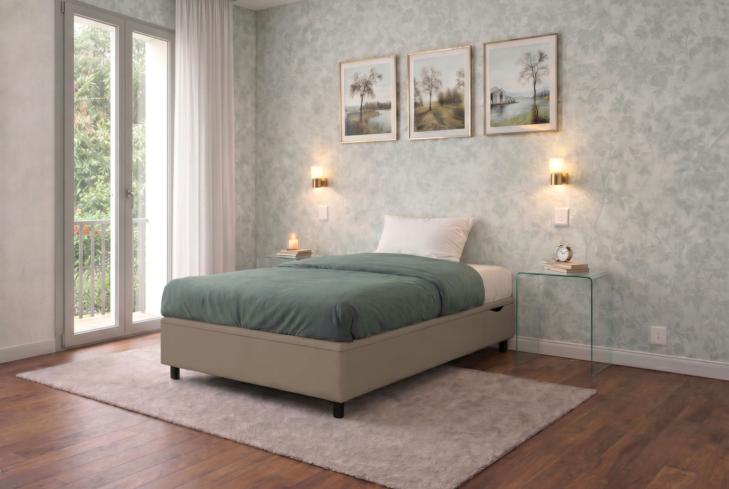 Letto Scrigno Cappuccino ambientato