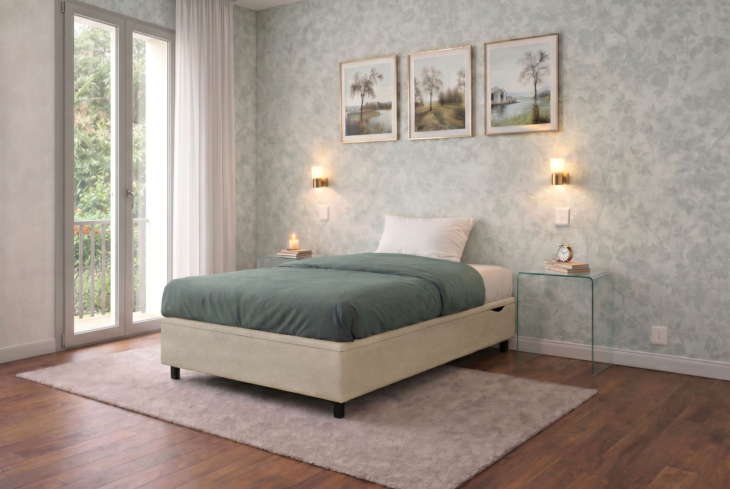 Letto Scrigno Sabbia ambientato