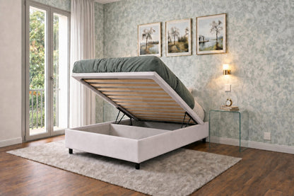 Letto Scrigno Bianco contenitore aperto