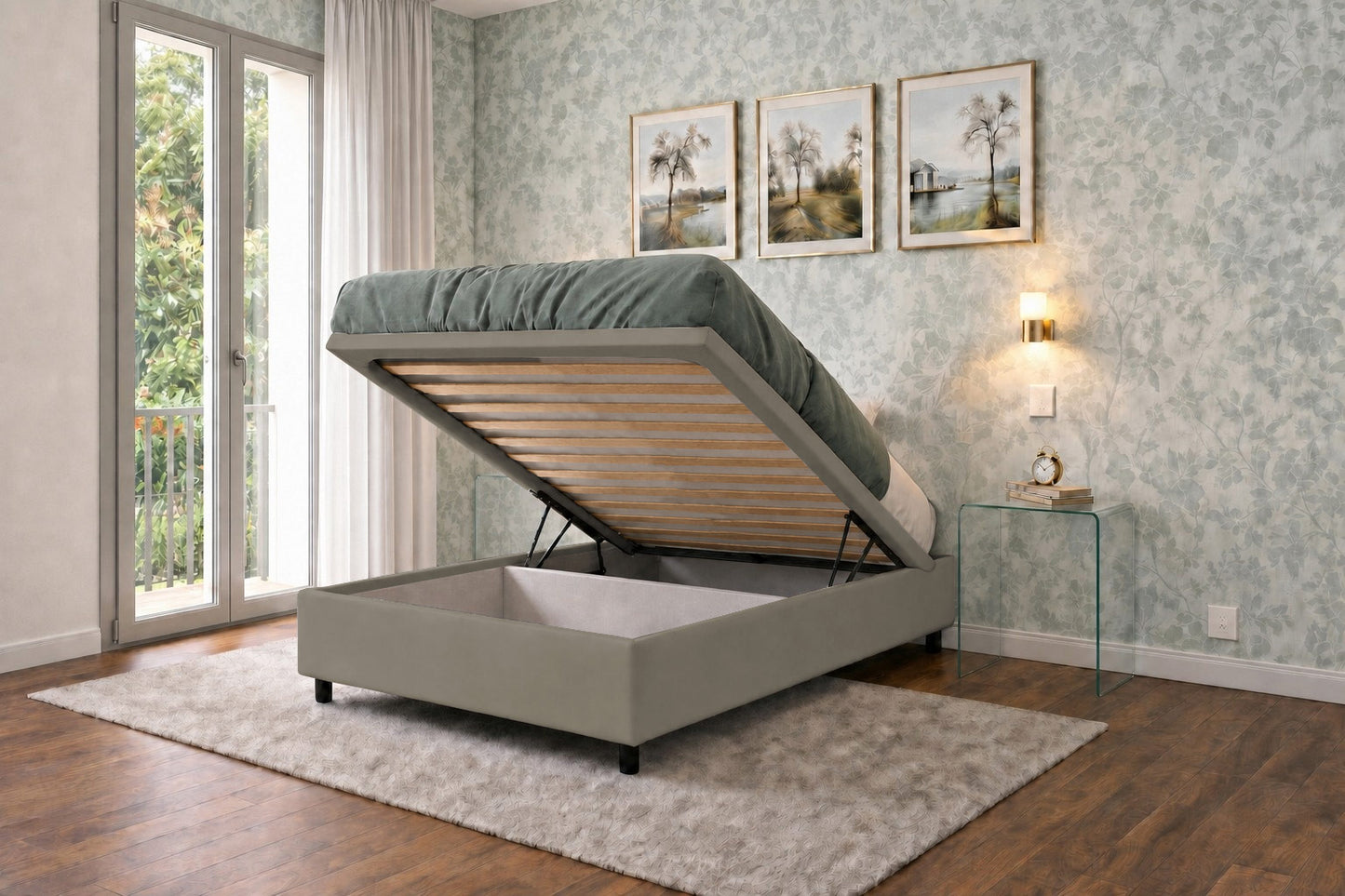 Letto Scrigno Cappuccino contenitore aperto