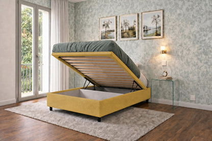 Letto Scrigno Ocra contenitore aperto