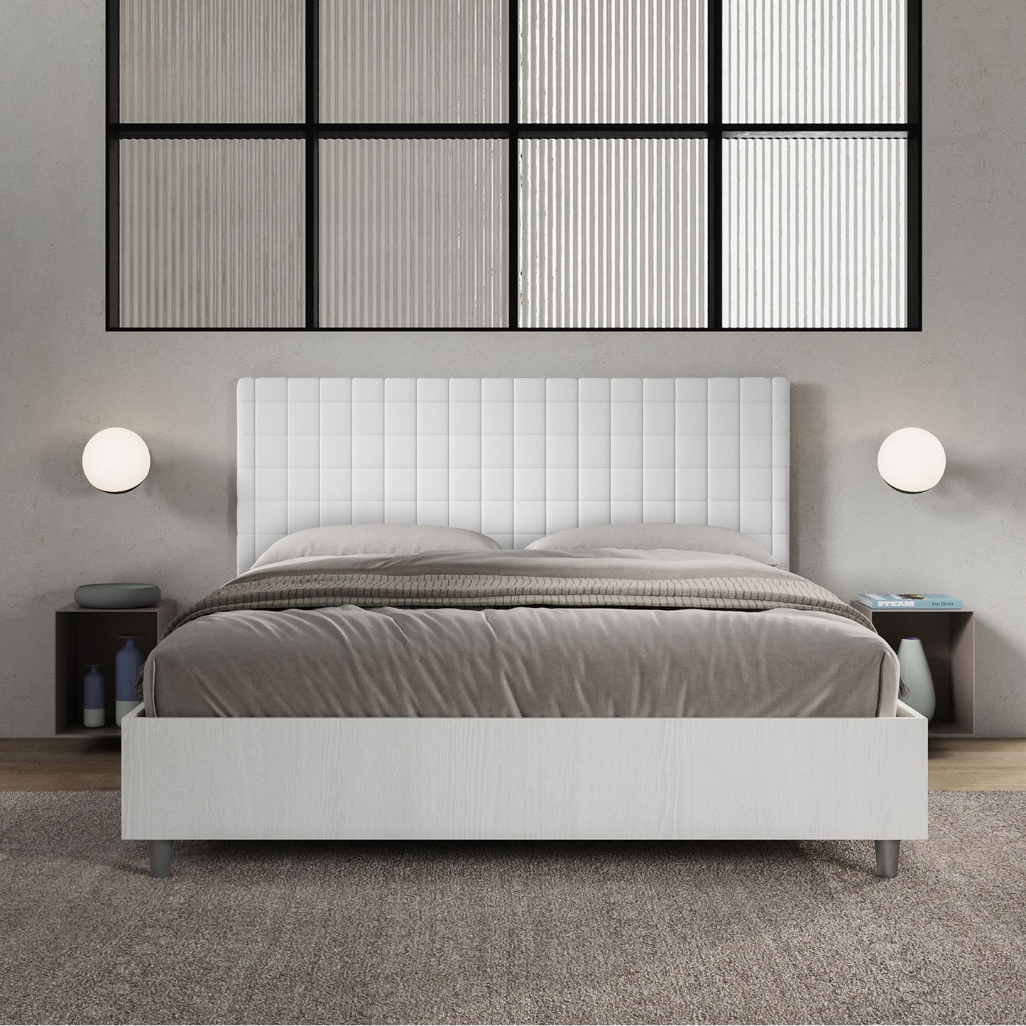Letto Brezza Bianco - vista frontale quadrata
