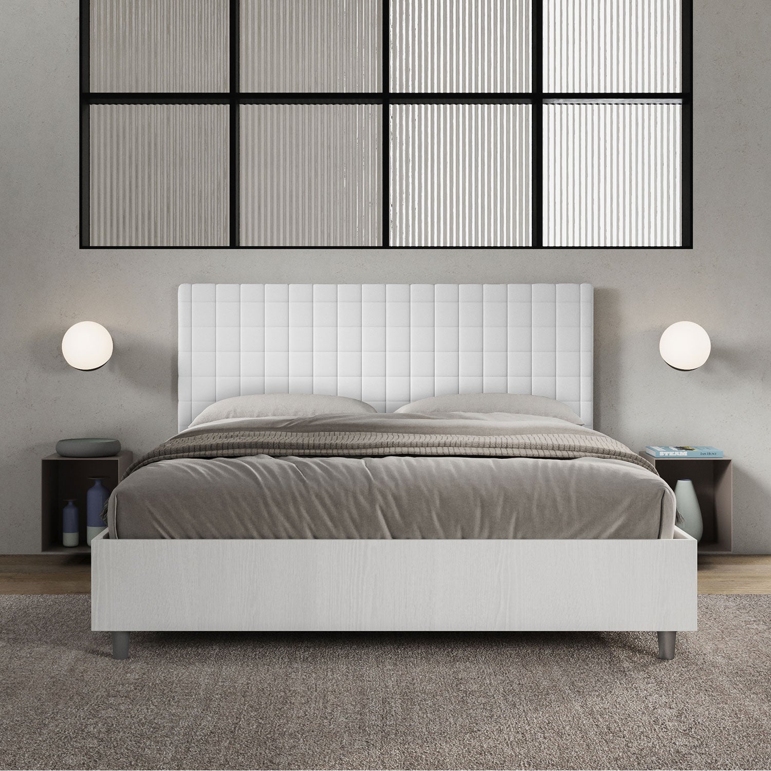 Letto Brezza Bianco - vista frontale quadrata
