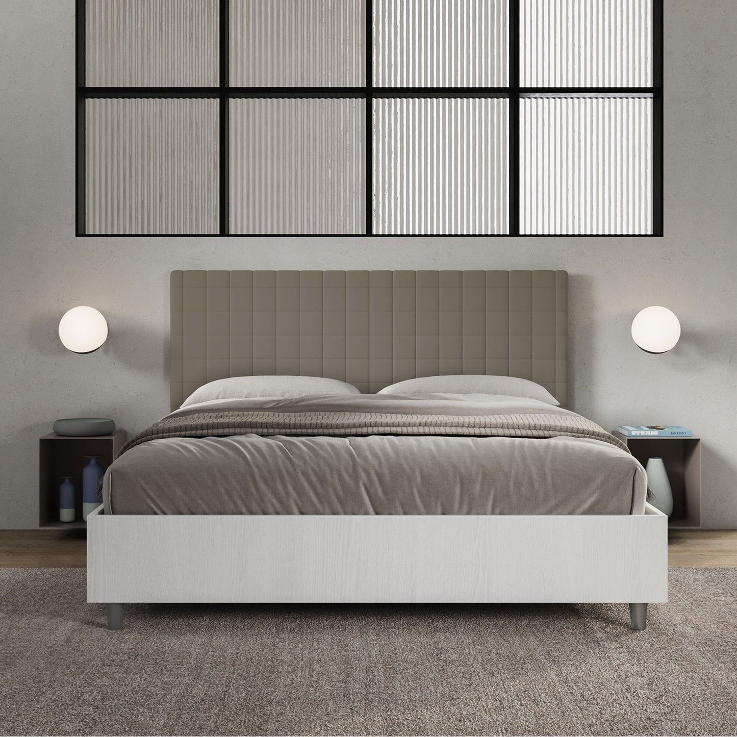 Letto Brezza Cappuccino - vista frontale quadrata