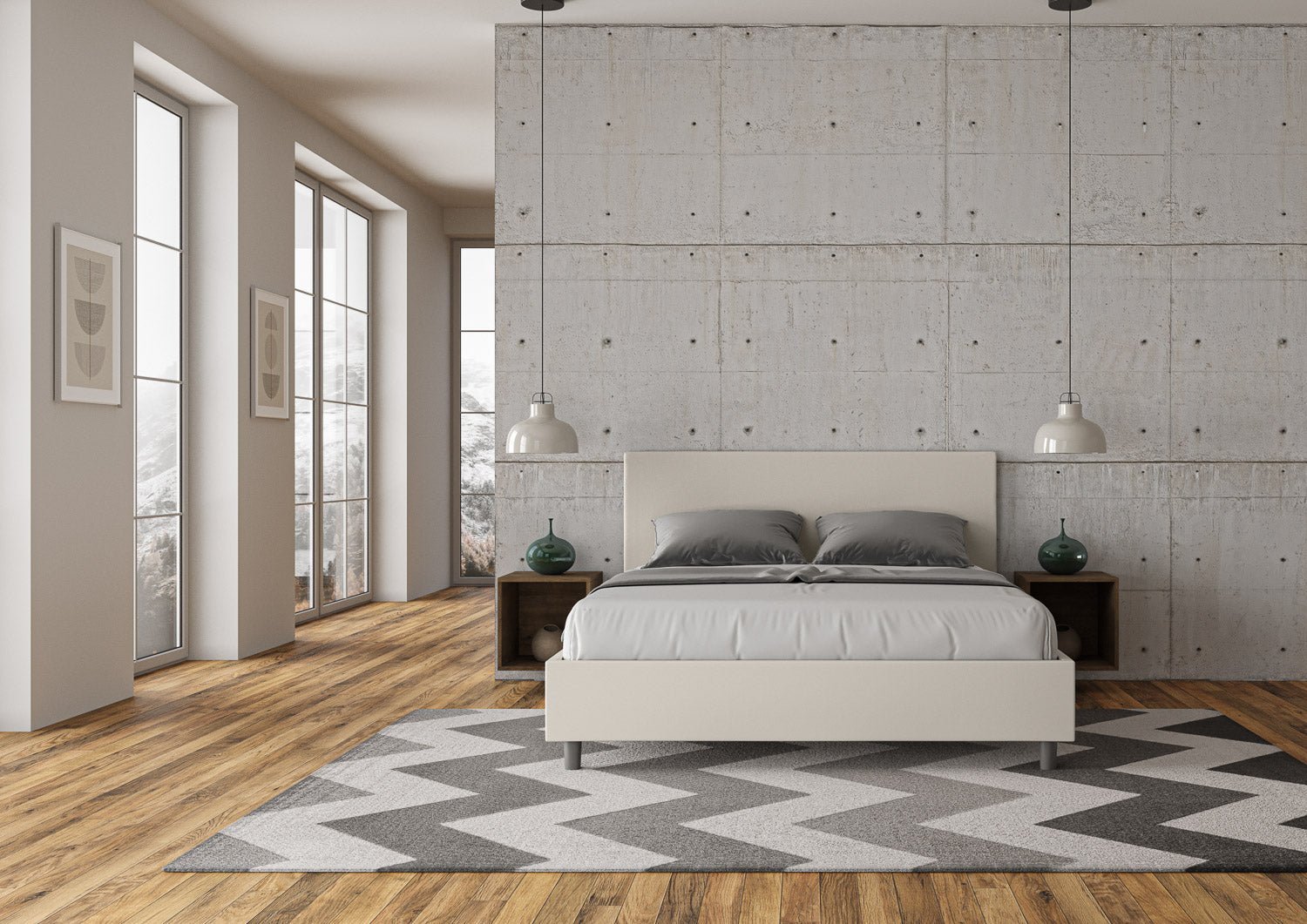 Letto con testata a scelta giroletto, contenitore o con rete a doghe. Tessuto idrorepellente blanco - 80x190 estándar individual - JoyShop colchones