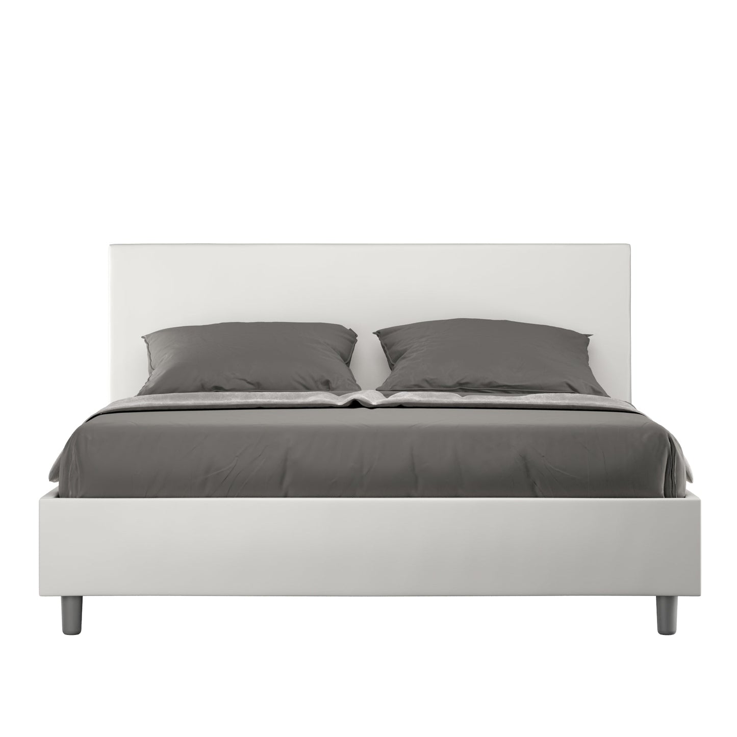 Letto con testata a scelta giroletto, contenitore o con rete a doghe. Tessuto idrorepellente blanco - 80x190 estándar individual - JoyShop colchones