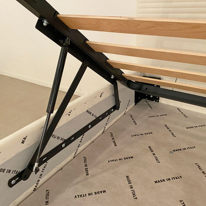 Letto con Testata a scelta tra giroletto, contenitore o con rete a doghe in similpelle Bianco - 120x190 Piazza e mezzo standard - JoyShop Materassi