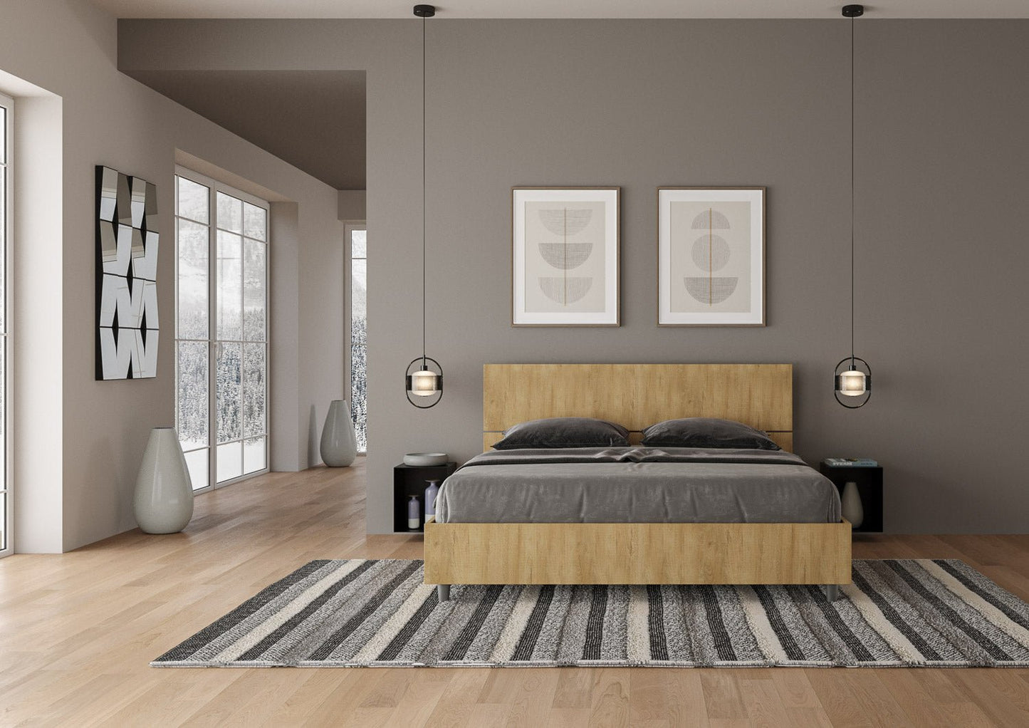 Letto Dama Quercia – Nobilitato, Testata Dritta o Inclinata - JoyShop Materassi 2