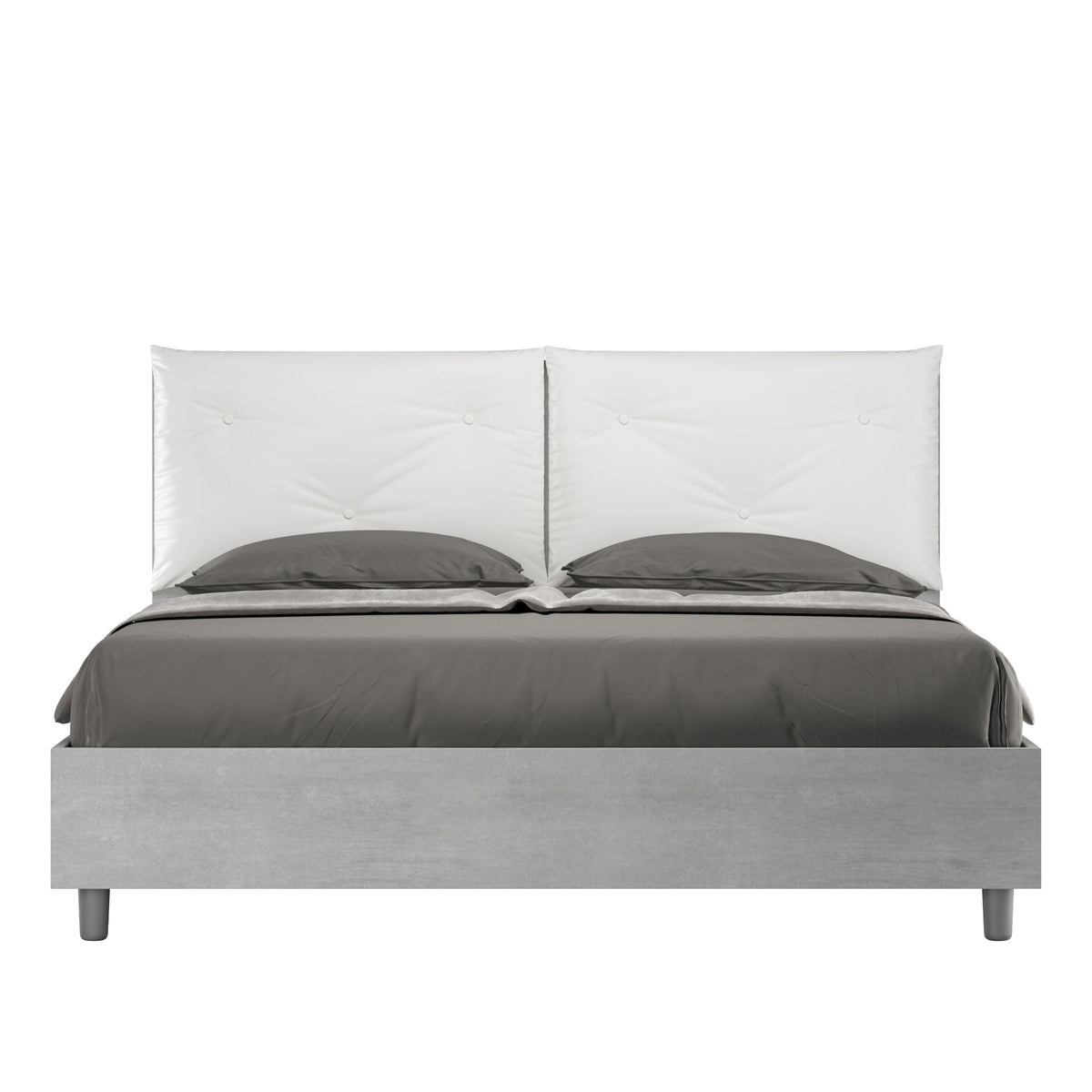 Letto Eco Appia Cemento – Testata Bianco - JoyShop Materassi 1