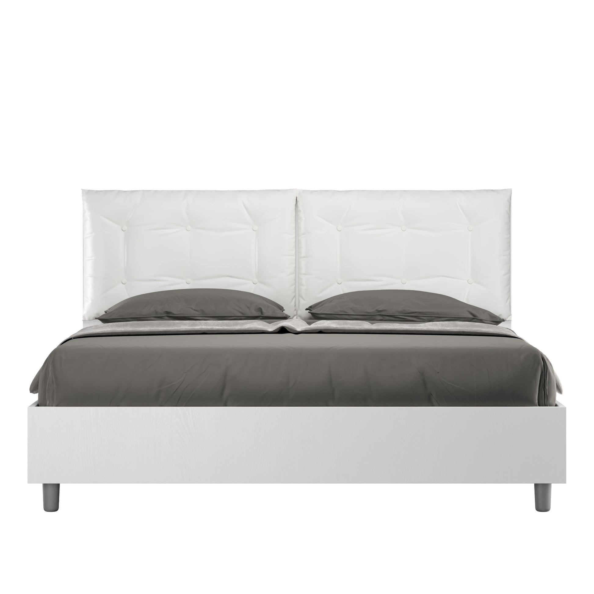 Letto Eco Annalisa Bianco Frassino - vista sfondo bianco
