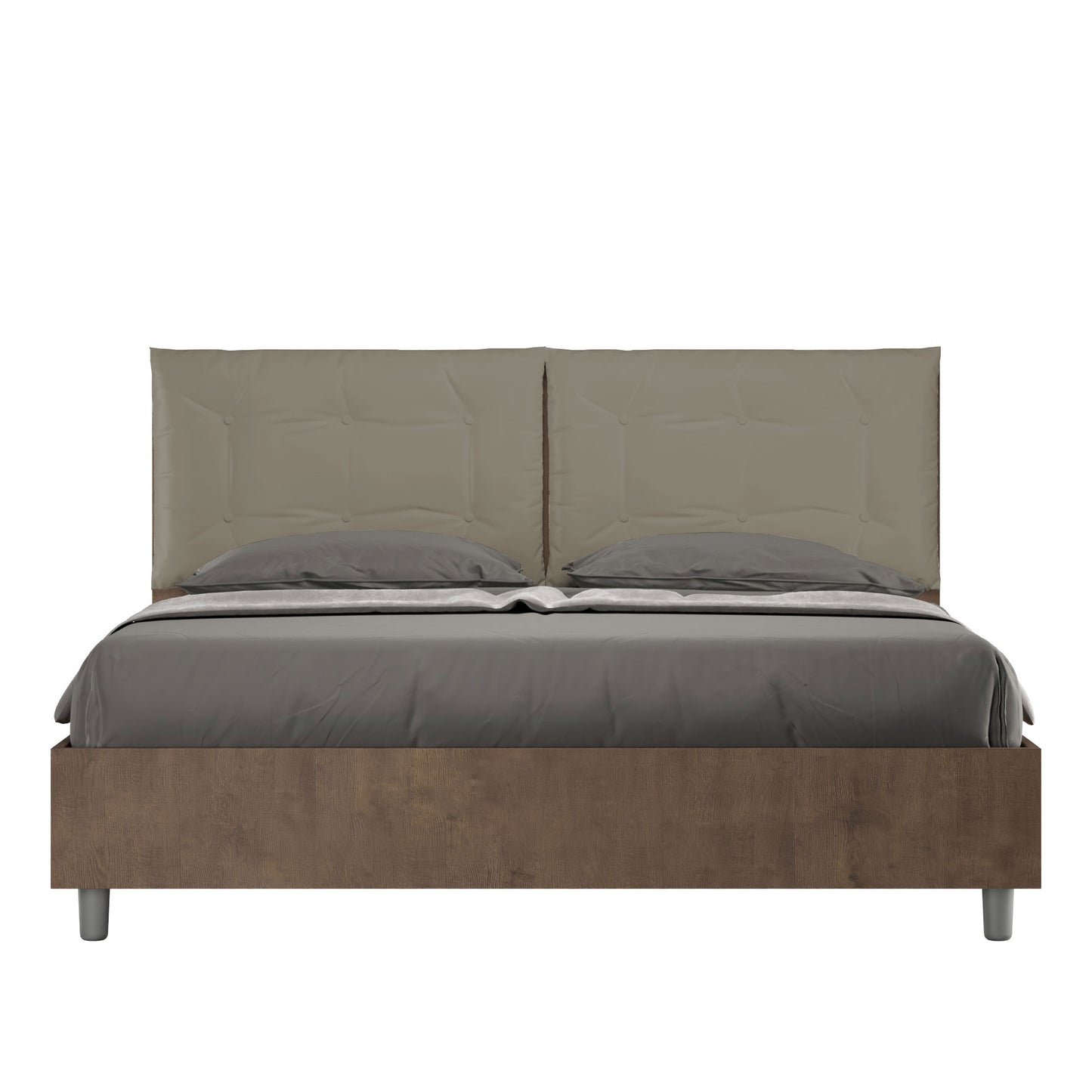 Letto Eco Annalisa Noce Testata Cappuccino - vista sfondo bianco