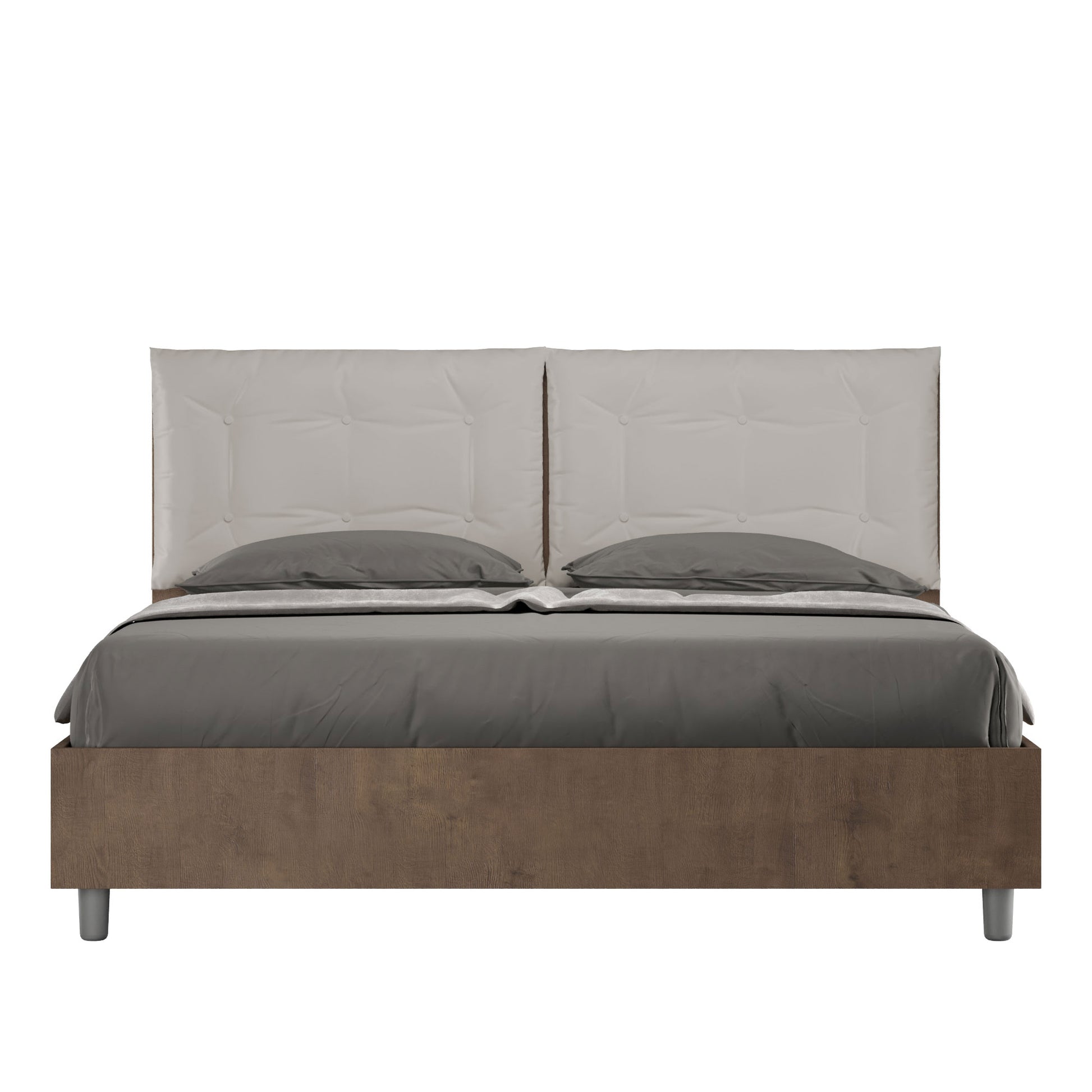 Letto Eco Annalisa Noce Testata Tortora - vista sfondo bianco