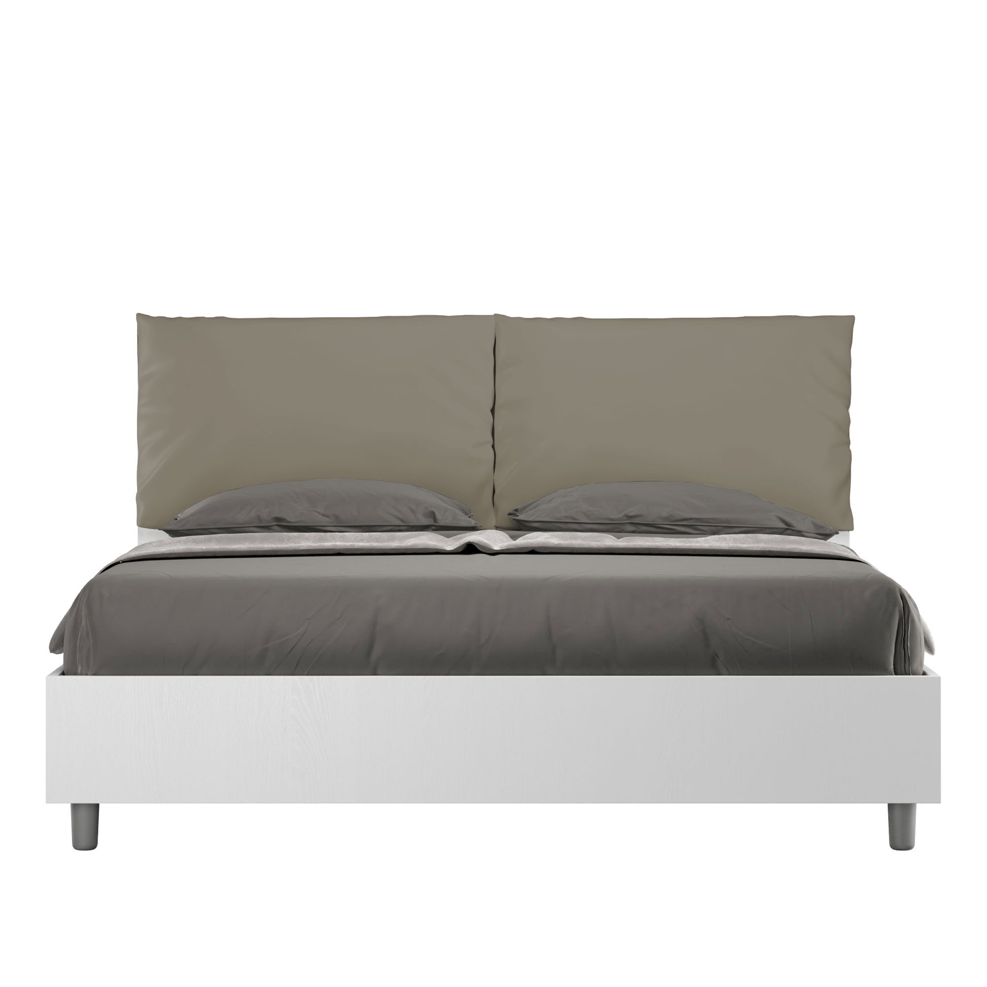 Letto Eco Antea Bianco Frassino Testata Cappuccino - vista sfondo bianco