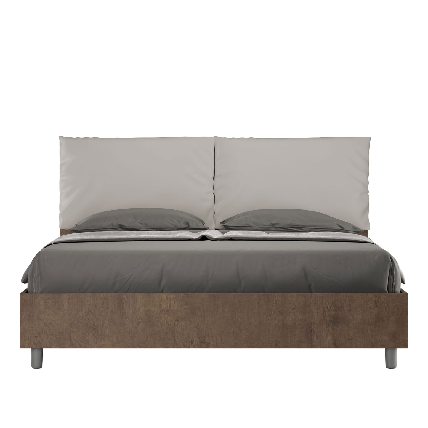 Letto Eco Antea Noce Testata Tortora - vista sfondo bianco