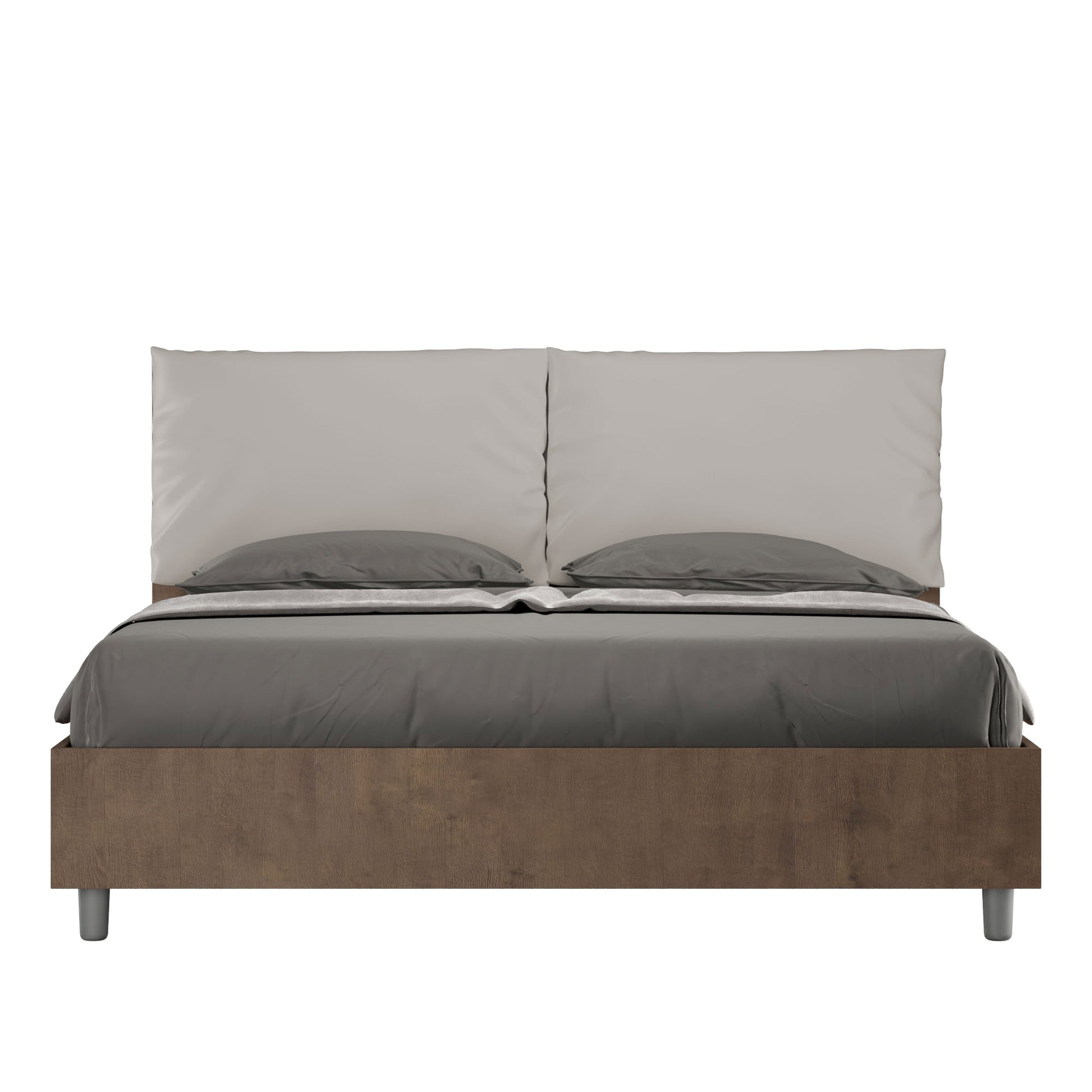 Letto Eco Antea Noce Testata Tortora - vista sfondo bianco