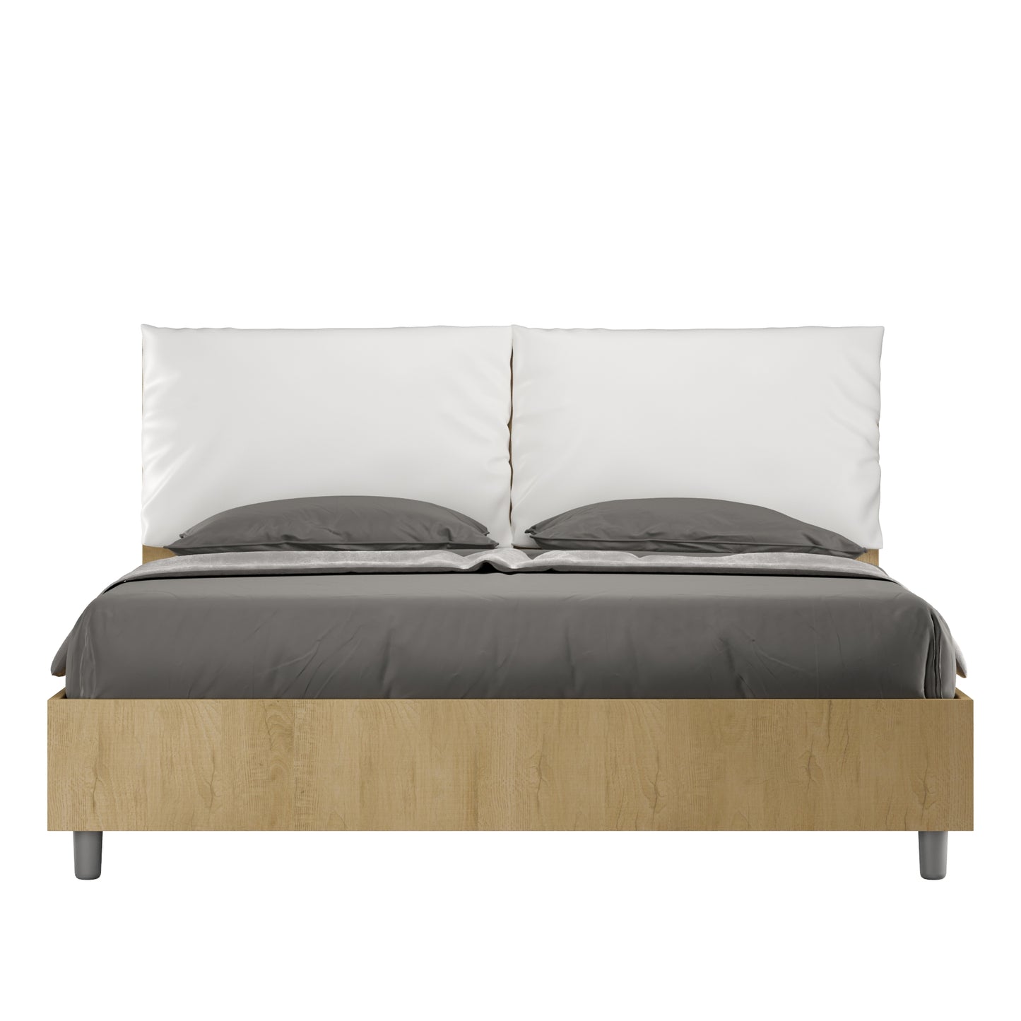 Letto Eco Antea Quercia Testata Bianco - vista sfondo bianco