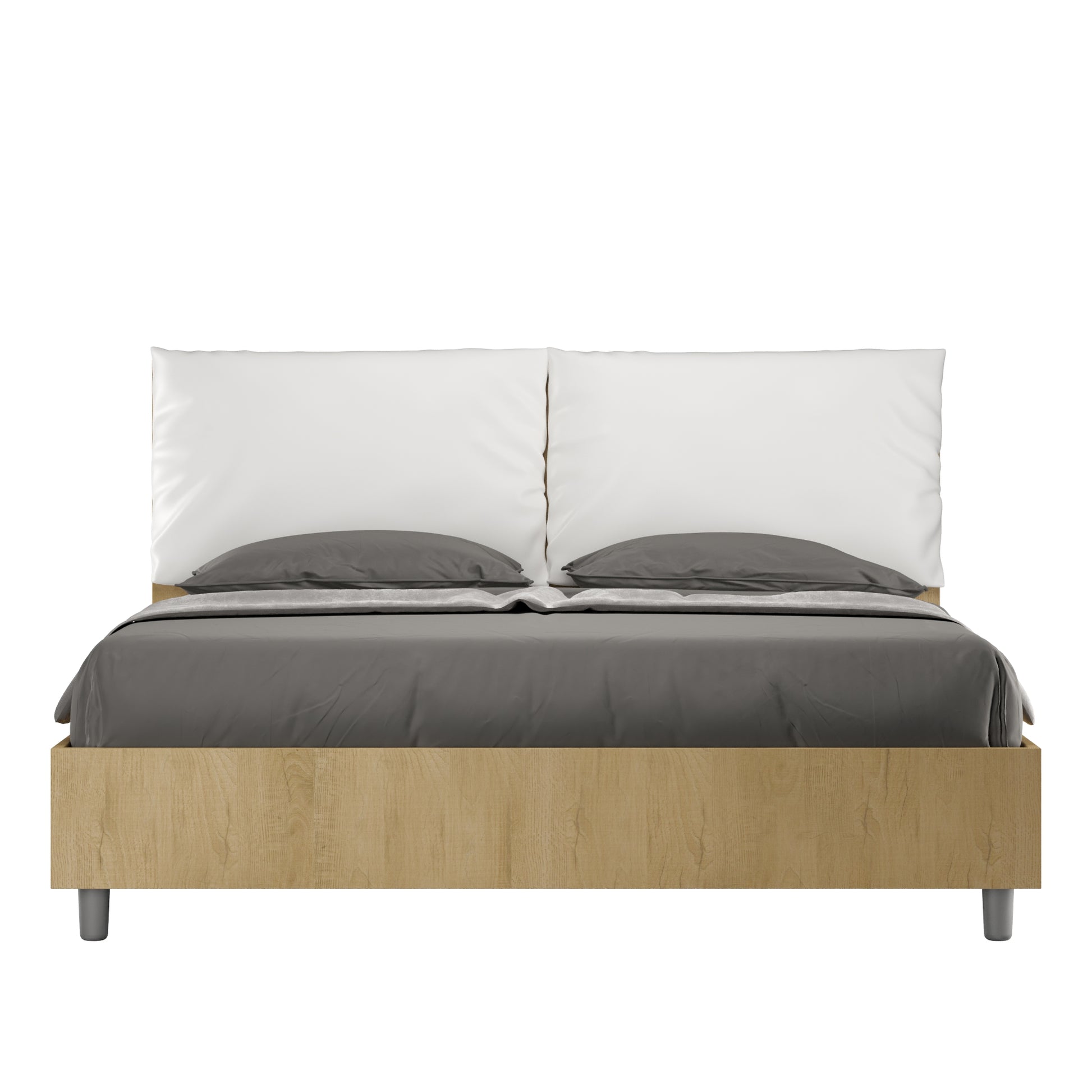 Letto Eco Antea Quercia Testata Bianco - vista sfondo bianco
