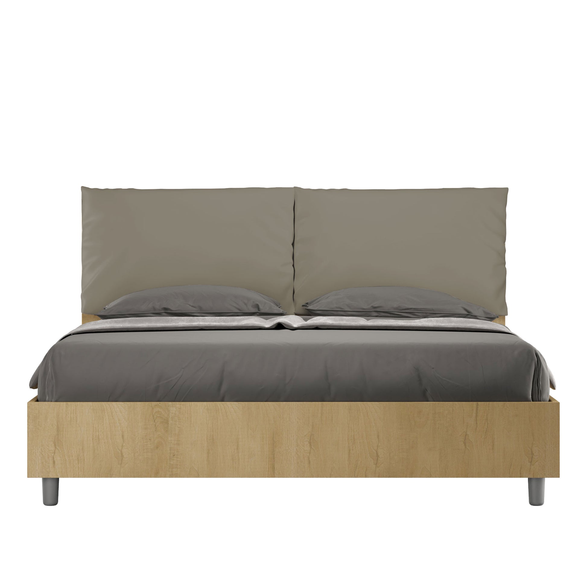Letto Eco Antea Quercia Testata Cappuccino - vista sfondo bianco