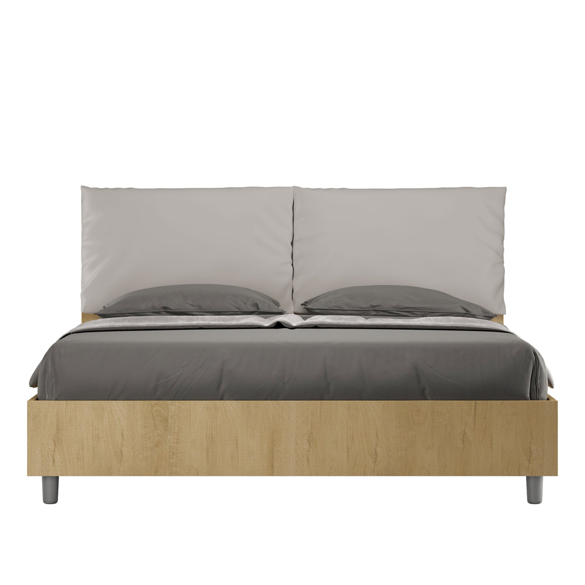 Letto Eco Antea Quercia Testata Tortora - vista sfondo bianco