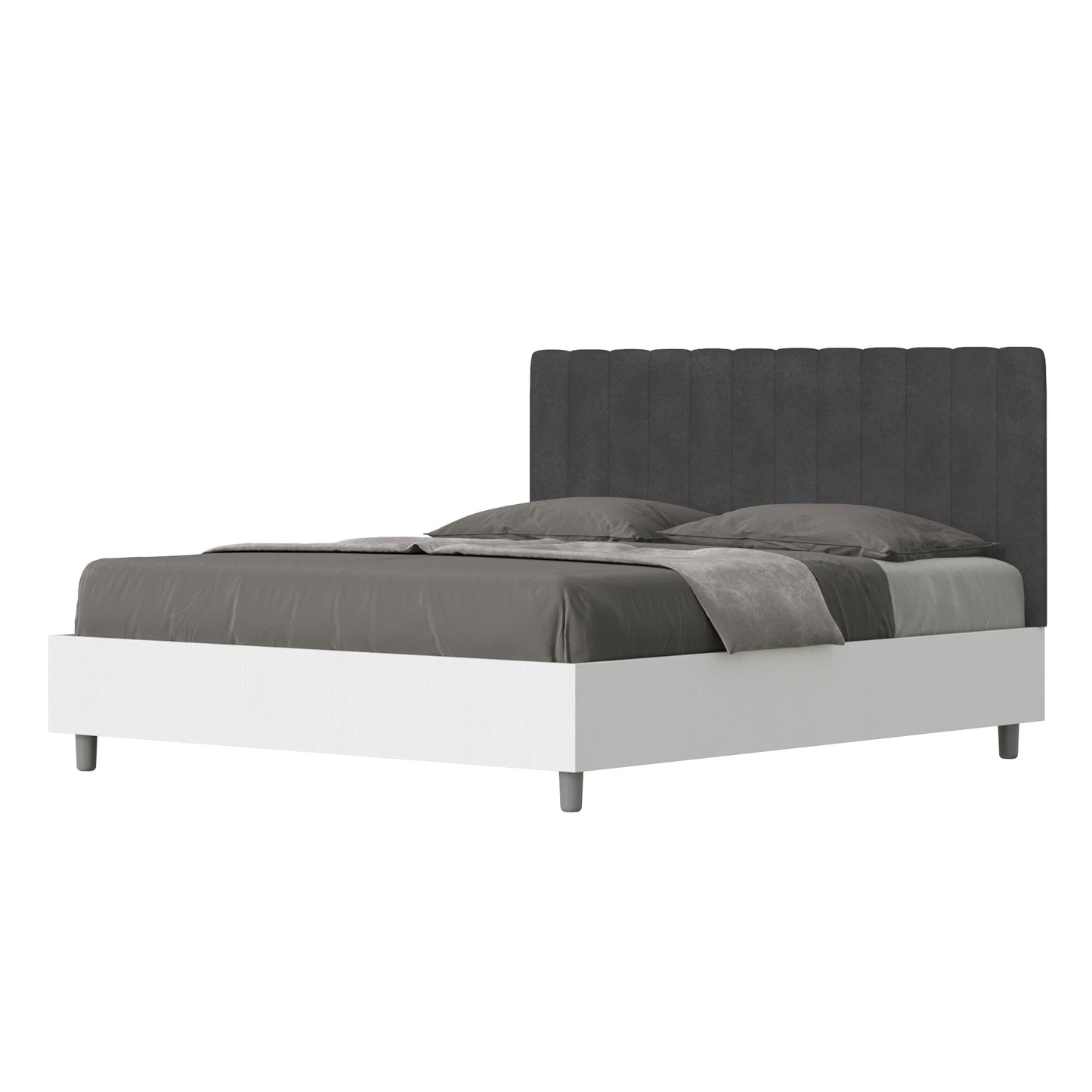 Letto Kira Grigio - vista sfondo bianco