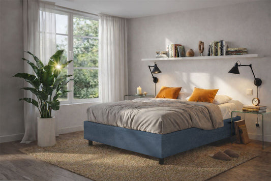 Letto Scrigno Blu – Contenitore Imbottito, Testata a Scelta - JoyShop Materassi 2
