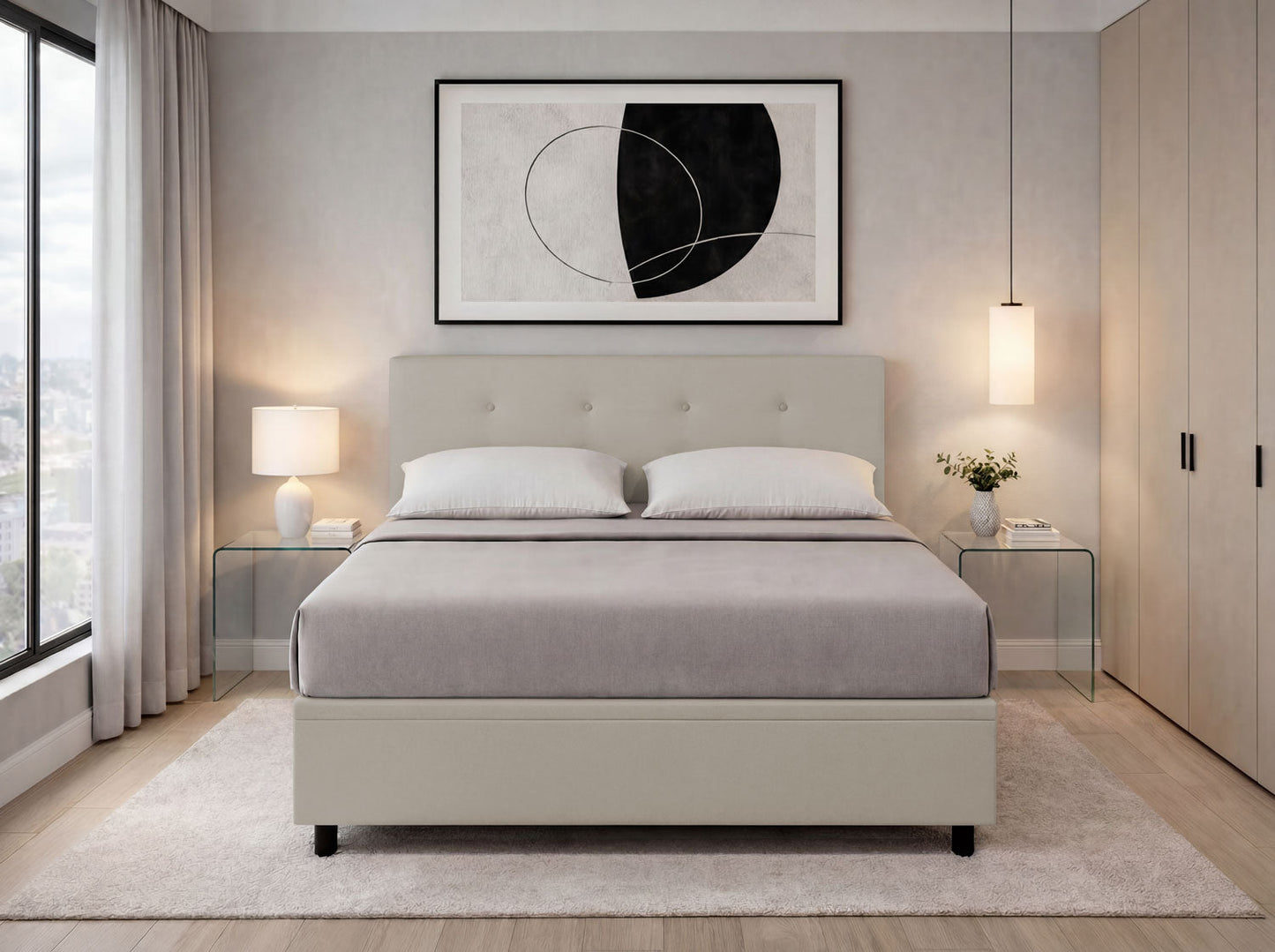 Letto Scrigno Tortora – Contenitore Imbottito, Testata a Scelta - JoyShop Materassi 10