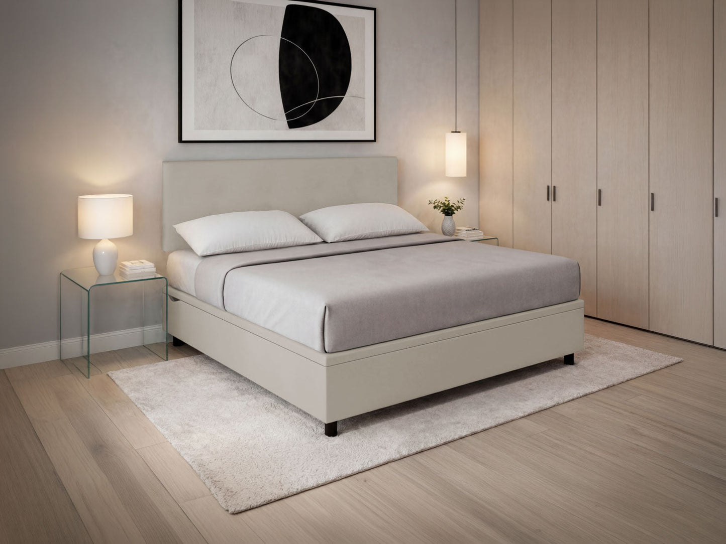 Letto Scrigno Tortora – Contenitore Imbottito, Testata a Scelta - JoyShop Materassi 15