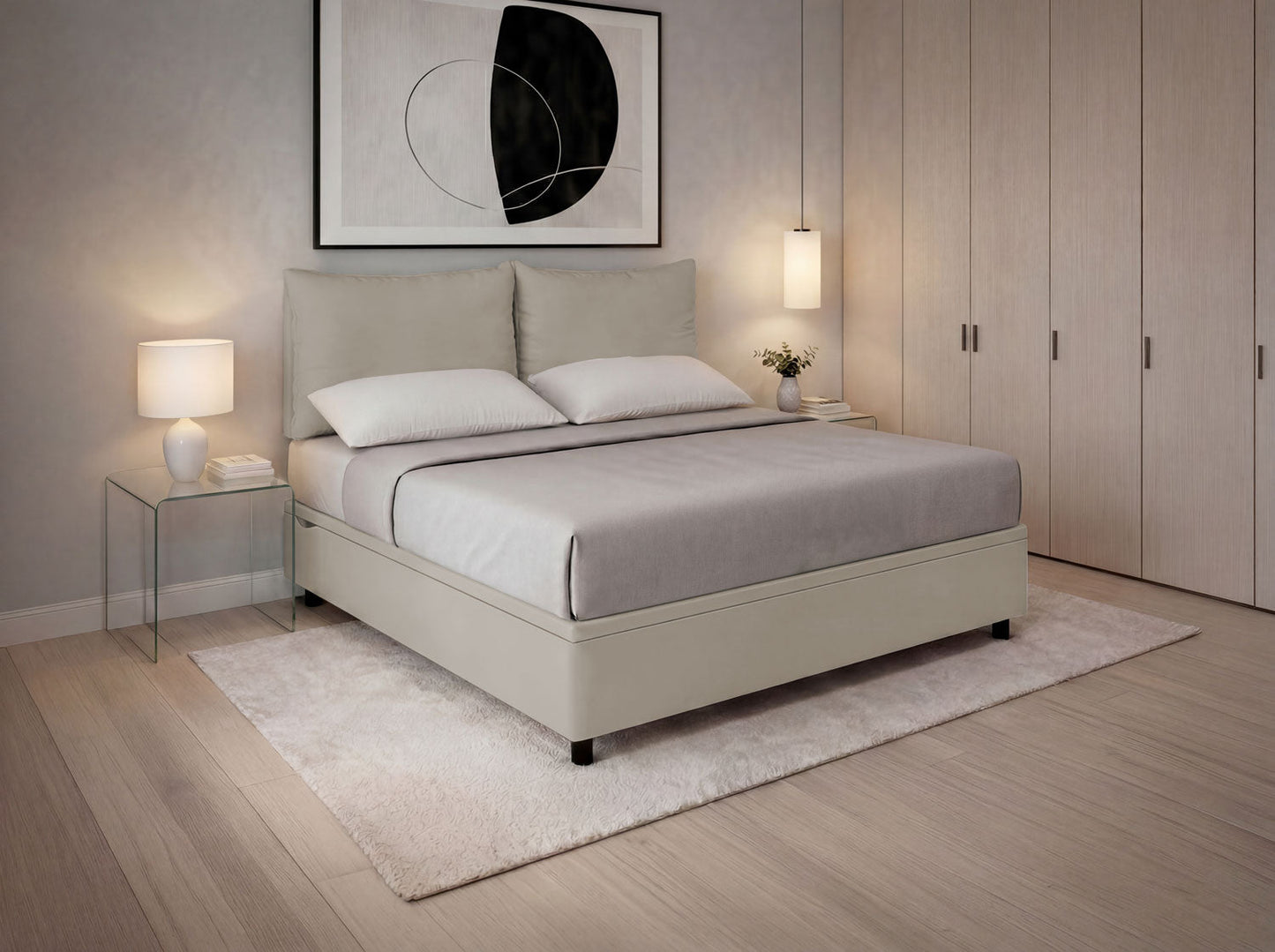 Letto Scrigno Tortora – Contenitore Imbottito, Testata a Scelta - JoyShop Materassi 18